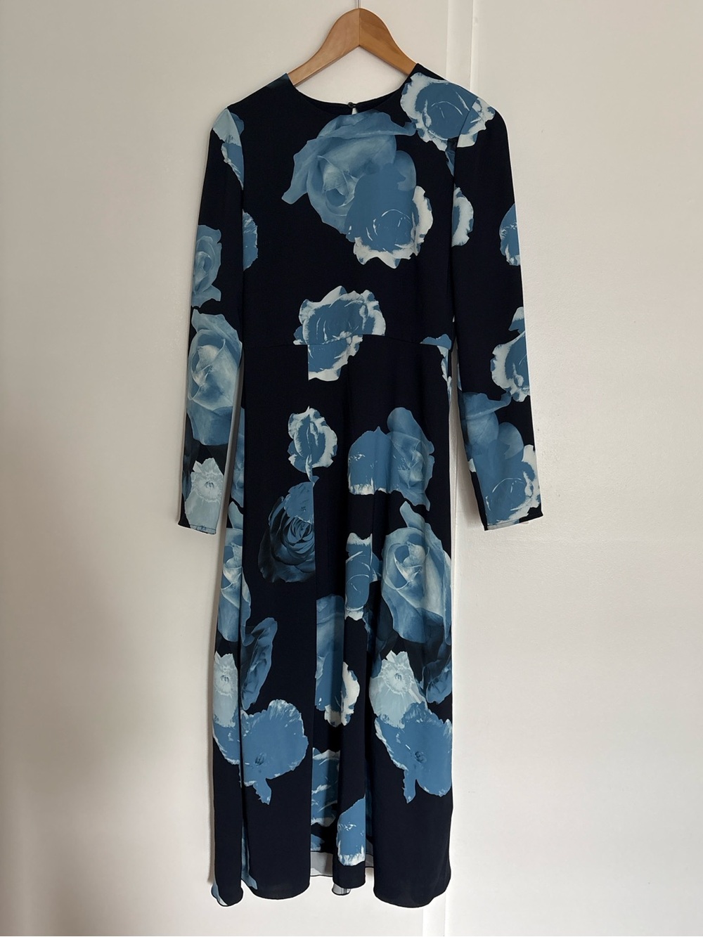 Babaton Navy Dress with Light Blue Floral Print